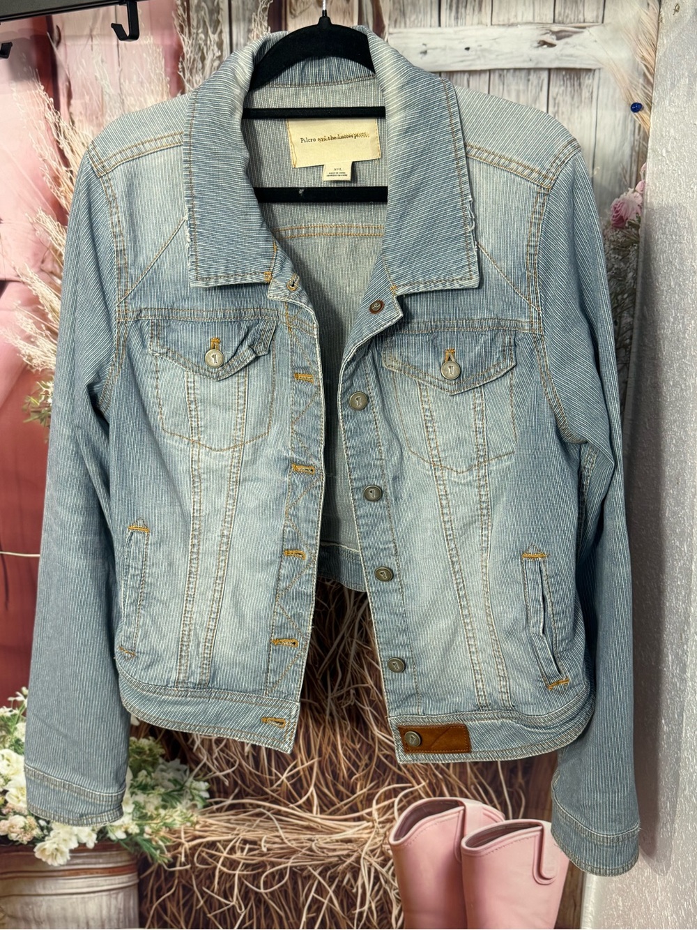 Pilcro Size Large Light Blue Denim Jacket - Women’s Casual Jean Coat
